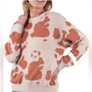 Simply Southern Cream and Brown Crew Neck Sweater